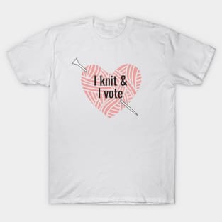 I Knit and I vote red T-Shirt